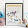 Interior kids room wallpaper/Mockup posters in child room interi Affiche de naissance - Cosmique