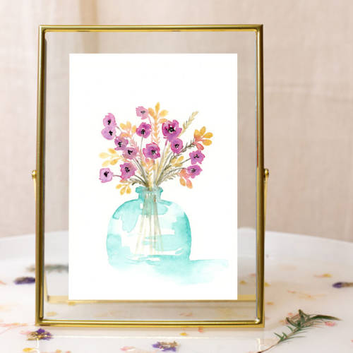 Carte - Bouquet au vase bleu