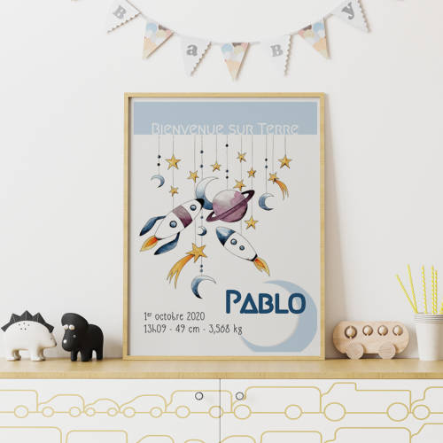 Affiche de naissance - Cosmique