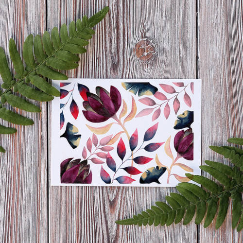 Motif végétal _2_mockup carte carré Carte - Motif végétal #2