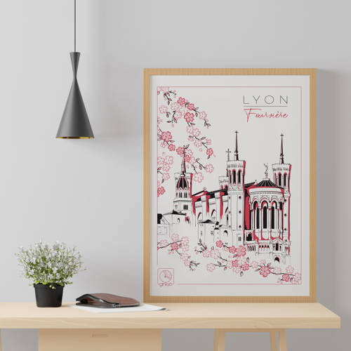 Fourvière praline mockup affiche carré Affiche - Lyon Praline | Fourvière