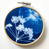 Cyanotype mini tambour à broderie carré Cyanotype original "Tambour à broderie"