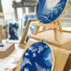 Cyanotypes grand tambour à broderie Cyanotype original "Tambour à broderie"