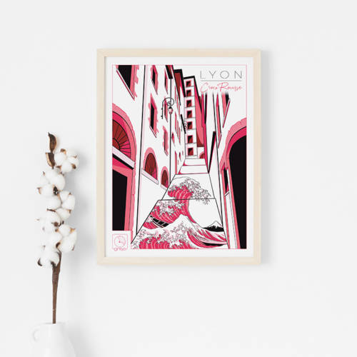 Croix Rousse Praline mockup affiche carré Affiche - Lyon Praline | Croix-Rousse