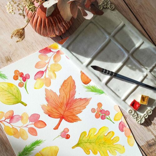 2027.09 | GOÛTER AQUARELLE Feuillages d'automne