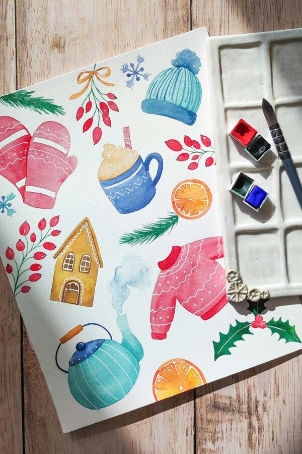 Atelier aquarelle inspiration hiver_1 2027.01 | GOÛTER AQUARELLE Ambiance d'hiver