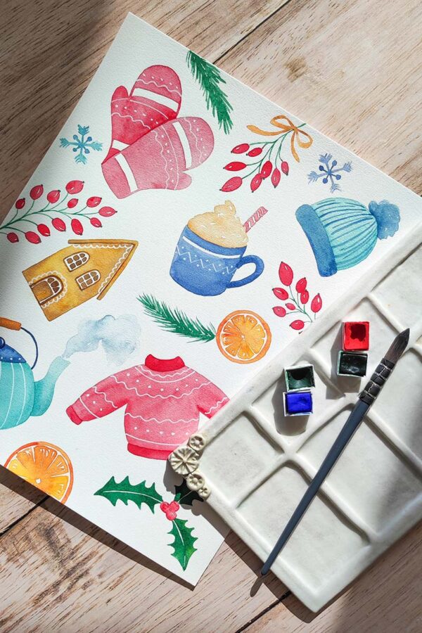 Atelier aquarelle inspiration hiver_2 2027.01 | GOÛTER AQUARELLE Ambiance d'hiver