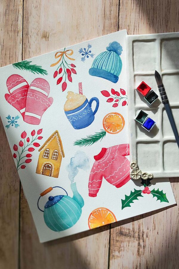 Atelier aquarelle inspiration hiver_3 2027.01 | GOÛTER AQUARELLE Ambiance d'hiver