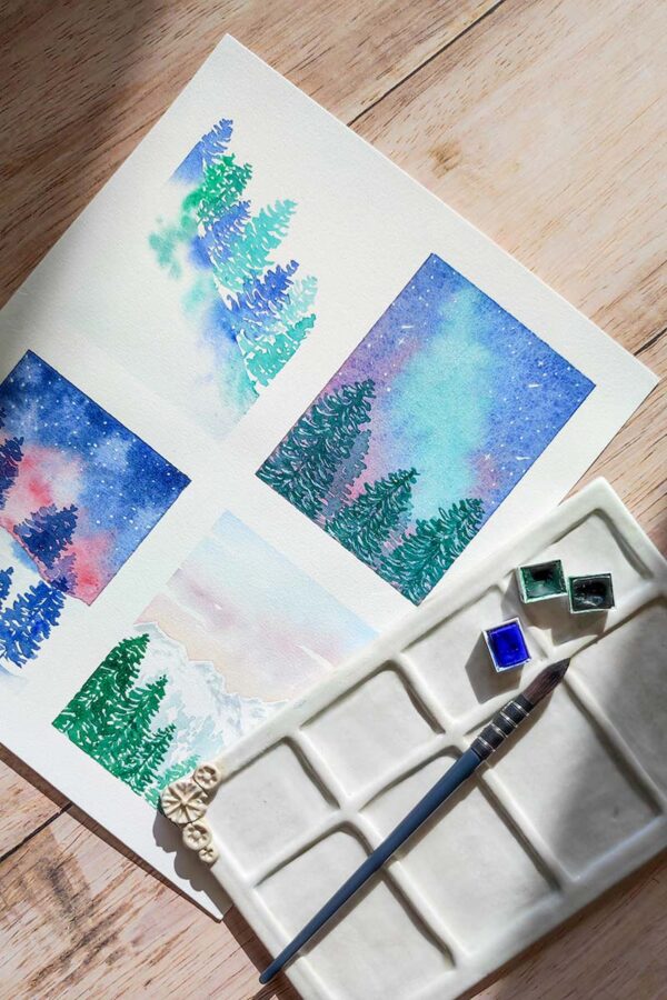 2027.01 | AQUARELLE Mini-paysages d'hiver