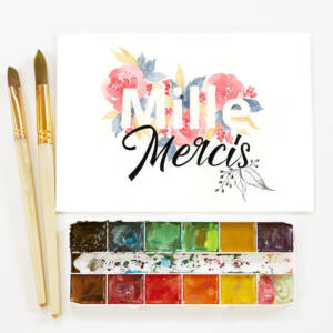 Message fleuri à l'aquarelle | Villefranche