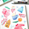 Ambiance d'hiver à l'aquarelle