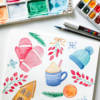 Ambiance d'hiver à l'aquarelle