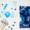 Mockup stage cyanotype aquarelle 1 Stage créatif "Herbier poétique autour du bleu"