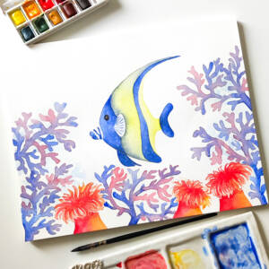 Poissons tropicaux à l'aquarelle | Villefranche