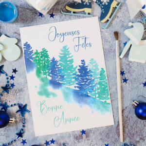 Carte - Sapins givrés