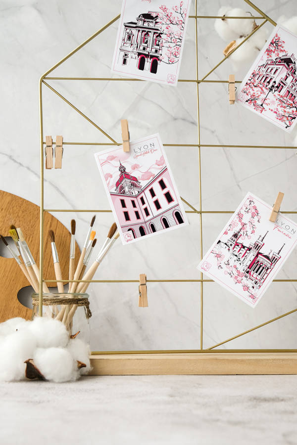 Collection Lyon Praline mockup quatre cartes 2 Carte - Lyon Grand Hôtel-Dieu | Collection Lyon Praline