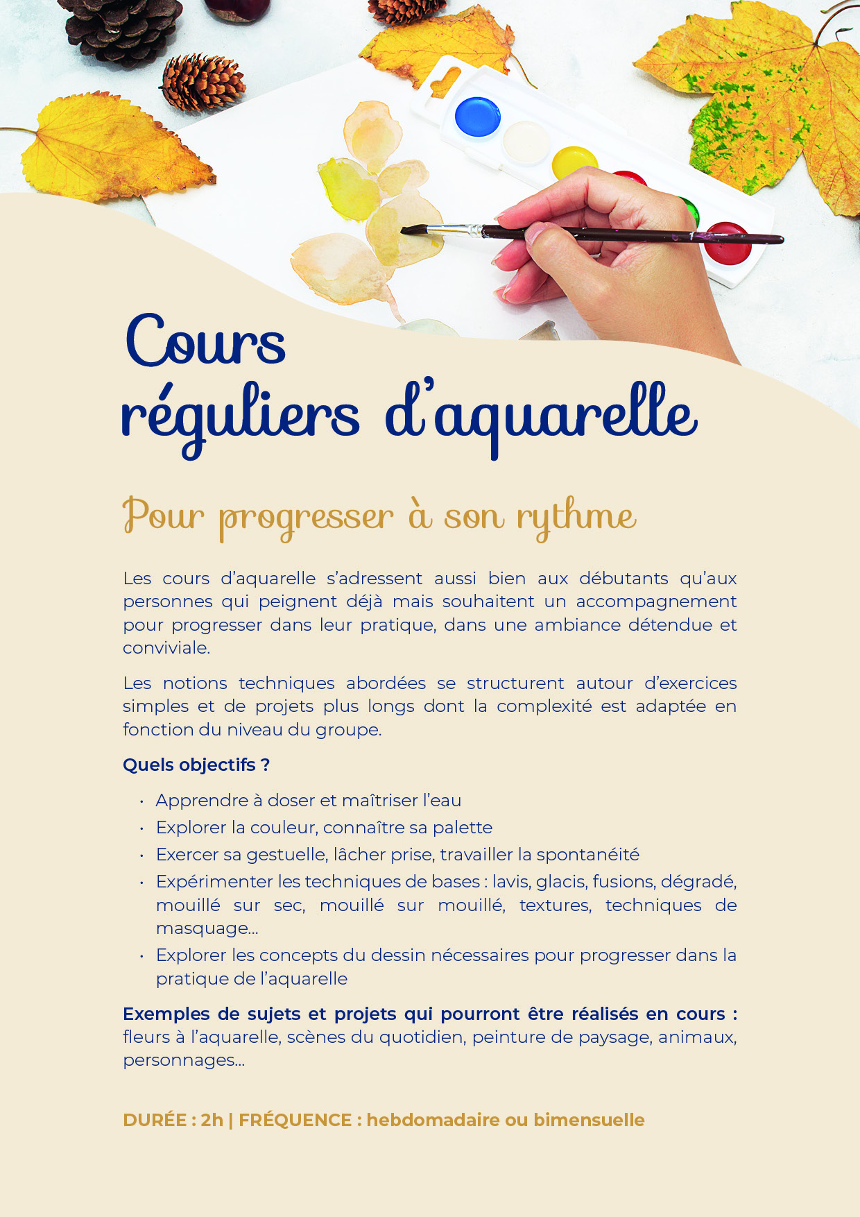 Plaquette présentation ateliers créatifs Ginkyo