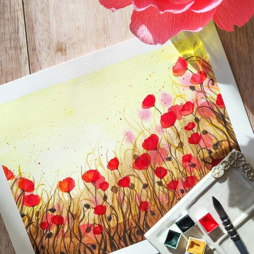 2027.05 | AQUARELLE Champ de coquelicots