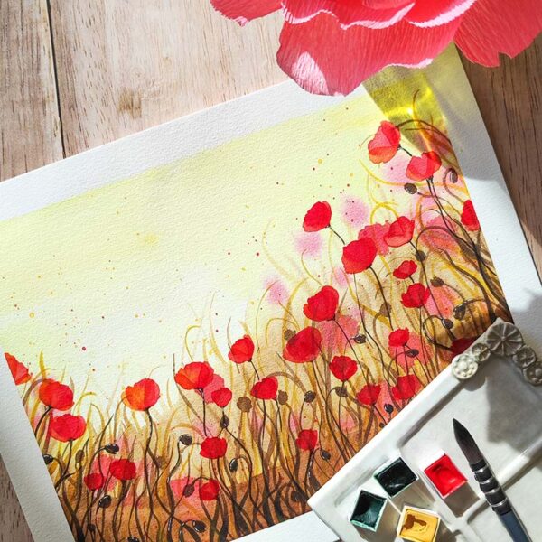 2027.05 | AQUARELLE Champ de coquelicots
