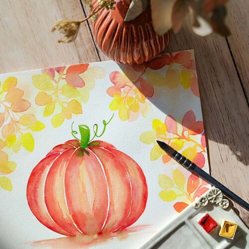 2026.10 | AQUARELLE Citrouille et couleurs d'automne