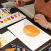 Atelier citrouille 2 Citrouille et couleurs d'automne à l'aquarelle