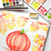 Citrouille aquarelle carré Citrouille et couleurs d'automne à l'aquarelle