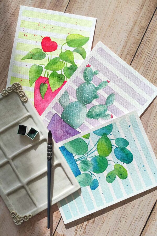 2027.08 | AQUARELLE Jolies plantes en pot