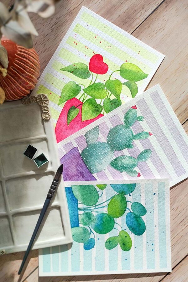 2027.08 | AQUARELLE Jolies plantes en pot