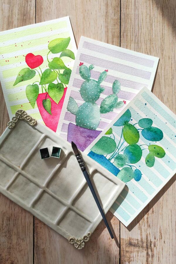 2027.08 | AQUARELLE Jolies plantes en pot