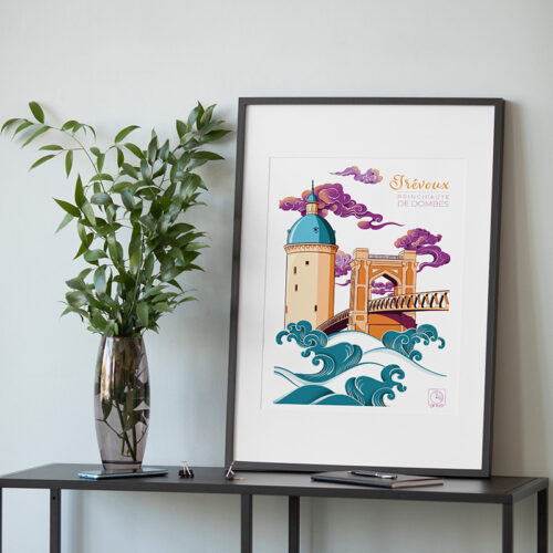 Affiche murale Trévoux Beaujolais Dombes Saone Deco Affiche - Couleurs beaujolaises | Trévoux