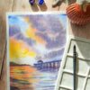 Atelier aquarelle coucher soleil mer_2 2027.07 | GOÛTER AQUARELLE Coucher de soleil en bord de mer