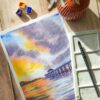 Atelier aquarelle coucher soleil mer_couv 2027.07 | GOÛTER AQUARELLE Coucher de soleil en bord de mer