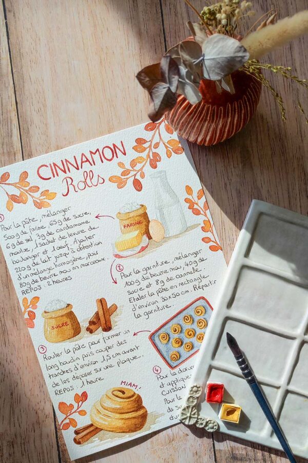 2027.02 | GOÛTER AQUARELLE Recette illustrée