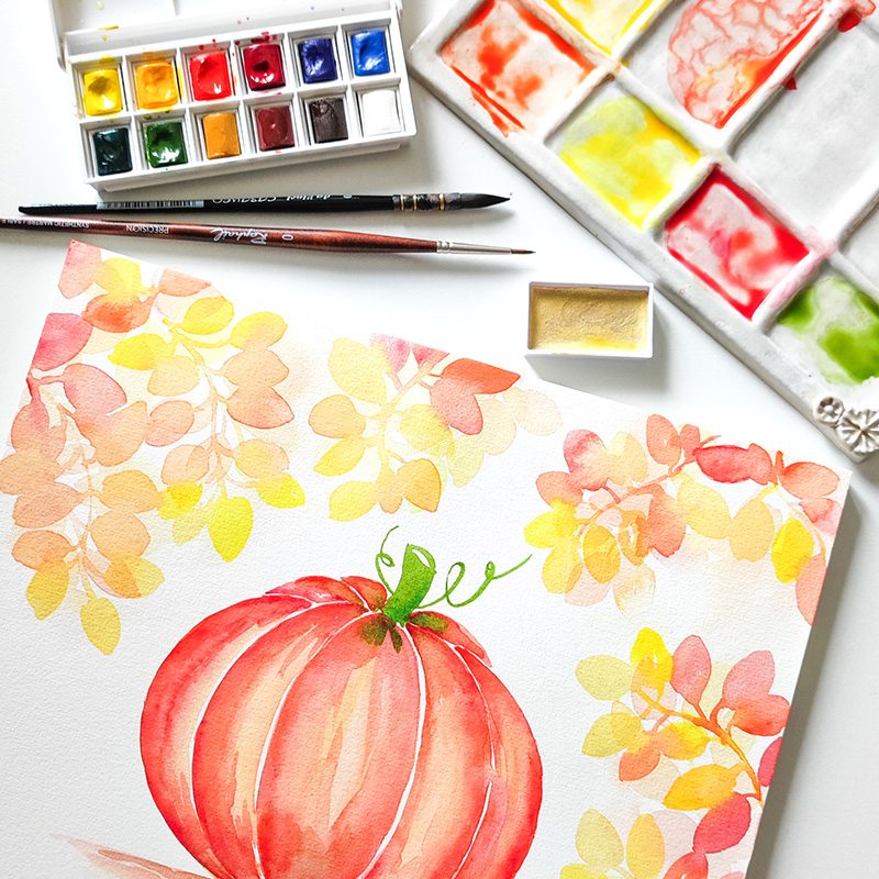 Citrouille aquarelle