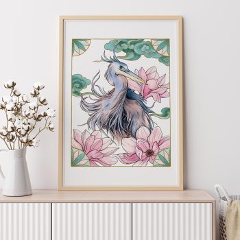 Héron bleu_mockup affiche 2