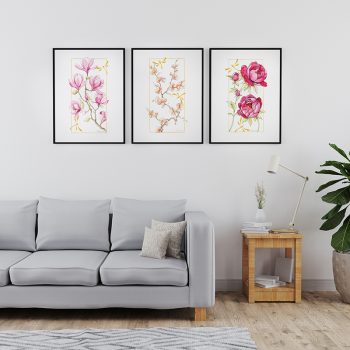 Ikebana mockup triptyique affiches carré